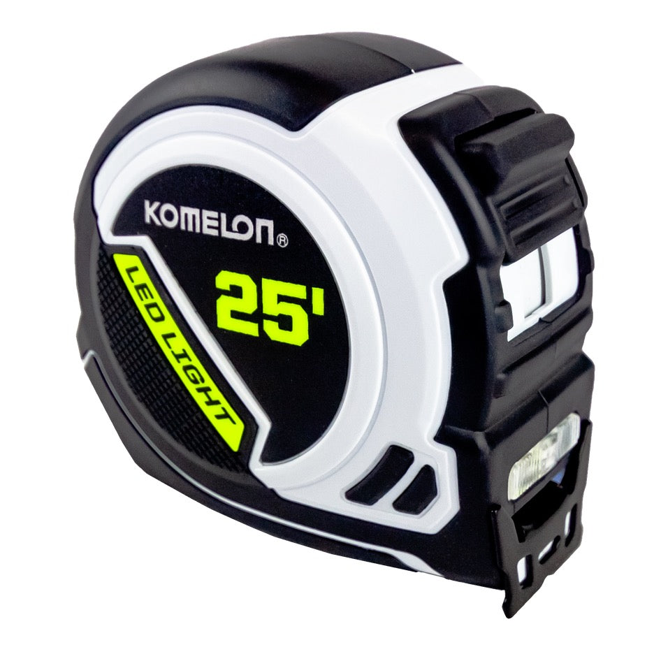 Komelon 25 Foot x 1 Inch Rechargeable LED Tape Measure