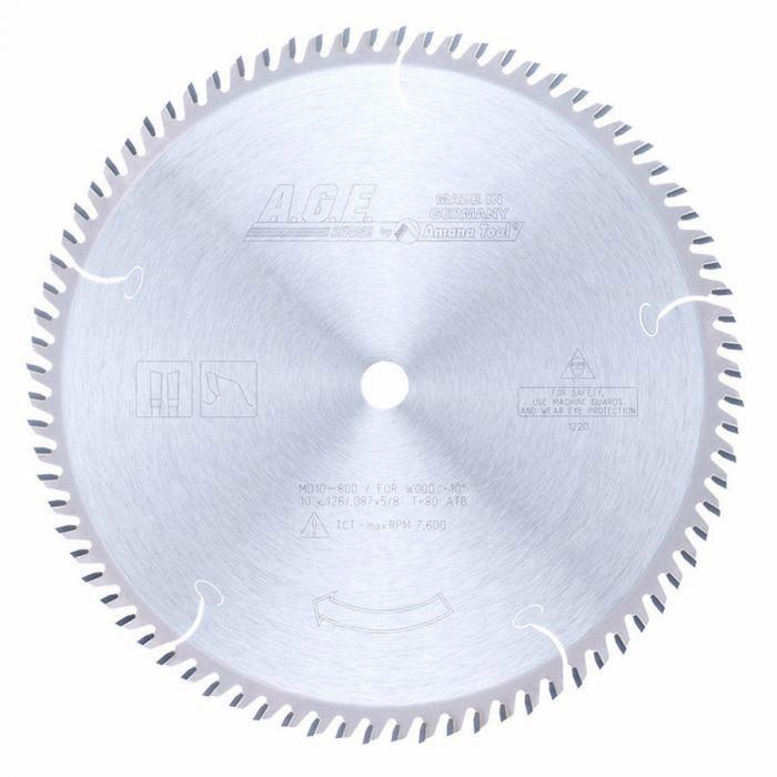 Amana Tool MD10-800C Saw Blade 10" Carbide Tipped Cut-Off & Crosscut Saw Blade 80 Tooth ATB