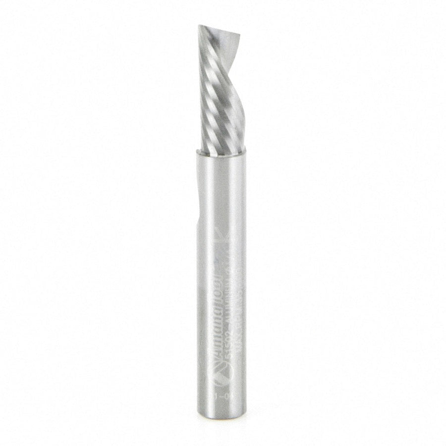 Amana Tool D 1/4 Inch O-Flute Downcut Spiral Router Bit for Aluminum with Zirconium Nitride Coating