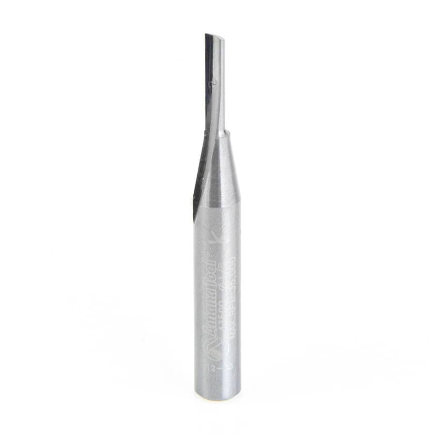 Amana Tool 43500 CNC Router Bit Solid Carbide Single 'O' Flute Plastic Cutting 1/8 Diameter x 1/2 x 1/4 Inch Shank