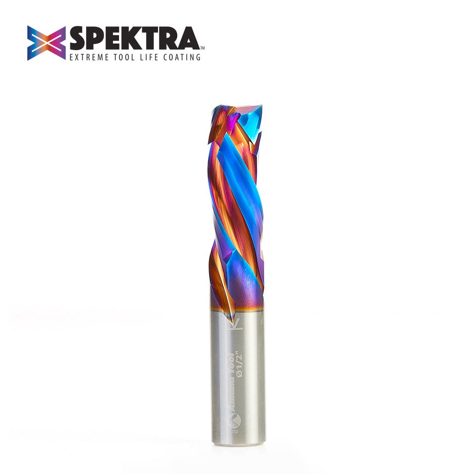 Amana Tool 46012-K Router Bit Amana Tool D 1/2 Inch 3-Flute Compression Spiral Router Bit with Spektra Coating