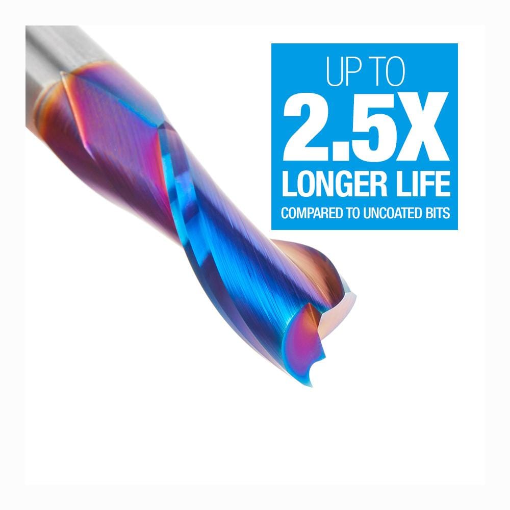 Amana Tool 46106-K CNC Router Bit Solid Carbide Spektra™ Extreme Tool Life Coated Spiral Plunge 1/2 Diameter x 1-1/4 x 1/2 Inch Shank