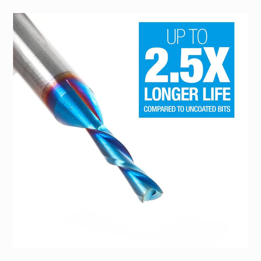 Amana Tool 46200-K CNC Router Bit Solid Carbide Spektra™ Extreme Tool Life Coated Spiral Plunge 1/8 Diameter x 1/2 x 1/4 Inch Shank