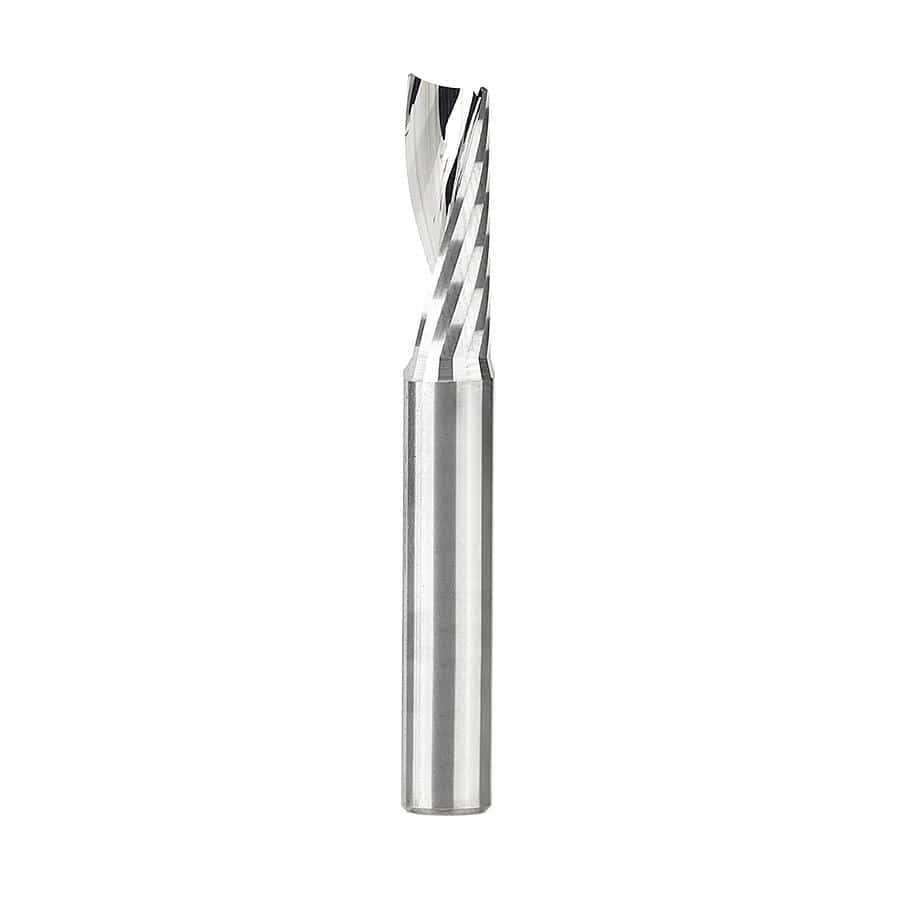 Amana Tool 51404 CNC Router Bit Solid Carbide CNC Spiral 'O' Flute, Plastic Cutting 1/4 Diameter x 3/4 x 1/4 Inch Shank Up-Cut Router Bit
