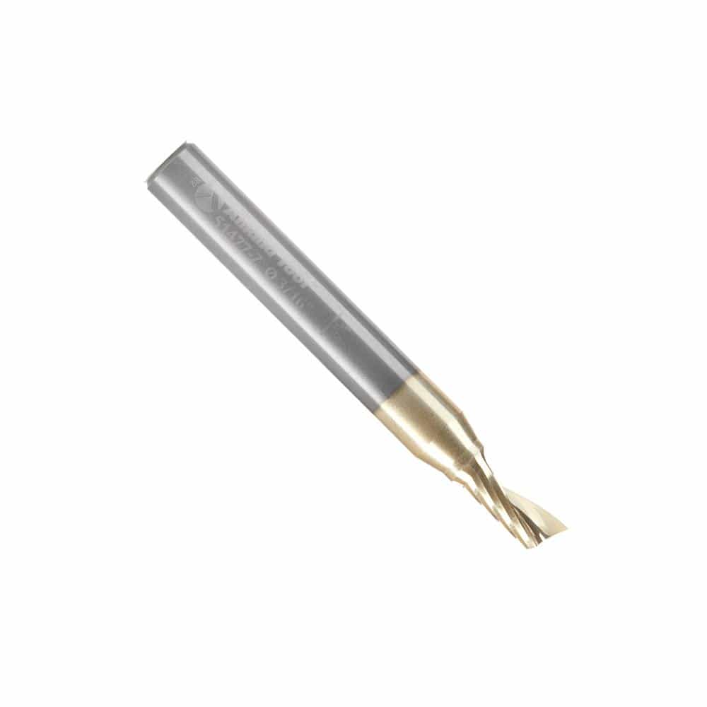 Amana Tool 51477-Z CNC Router Bit Solid Carbide CNC Spiral 'O' Flute, Aluminum Cutting 3/16 Diameter x 3/8 x 1/4 Shank Up-Cut ZrN Coated Router Bit