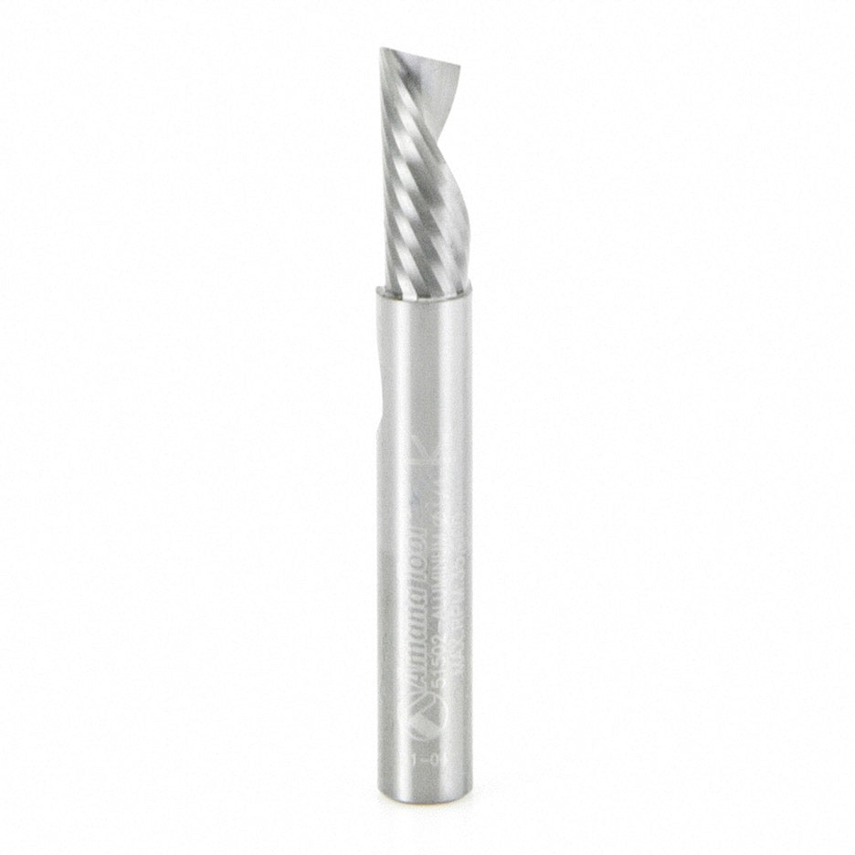 Amana Tool 51502-Z Router Bit Amana Tool D 1/4 Inch O-Flute Downcut Spiral Router Bit for Aluminum with Zirconium Nitride Coating