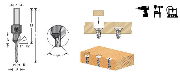 Amana Tool 55208 Countersink Bit Amana Tool 55208 - Ct Countersink, #8-#9 Screw