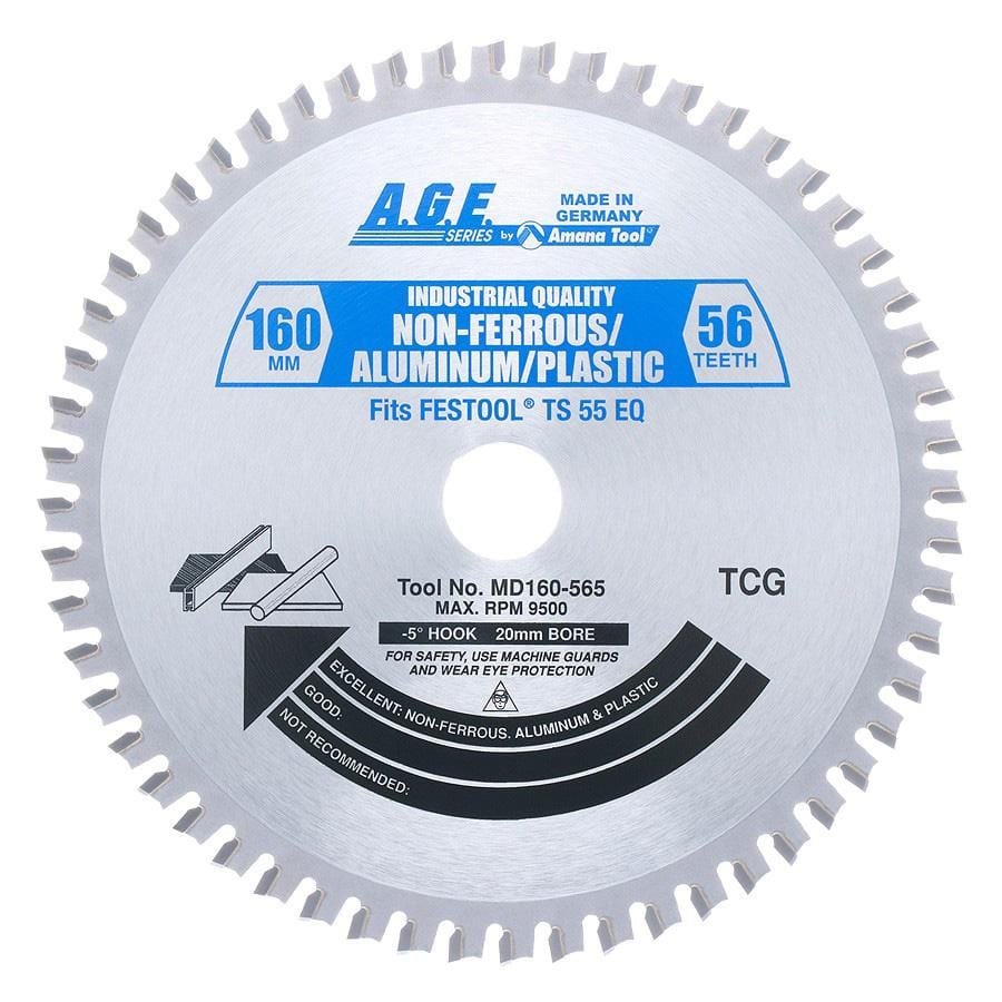 Amana Tool MD160-565 Saw Blade Carbide Tipped Saw Blade 56T TCG 160mm x 20mm Bore