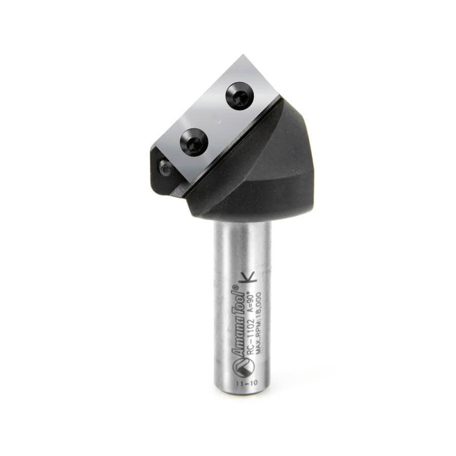 Amana Tool RC-1102 CNC Router Bit Insert V-Groove 90 Deg x 3/4 x 1/2 Inch Shank CNC