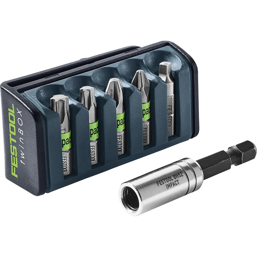 Festool 204382 Drill & Screwdriver Bits 5-Piece Impact Bit Set w/ Magnetic Bit Holder
