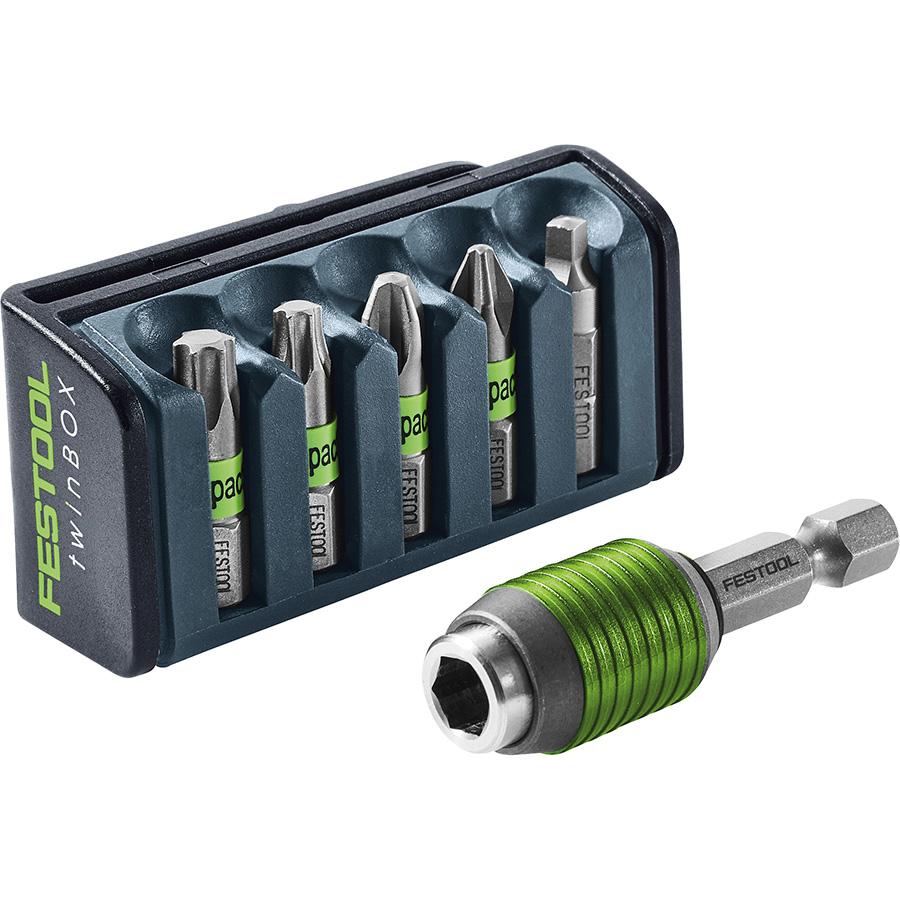 Festool 204384 Drill & Screwdriver Bits 5-Piece Impact Bit Set w/ Lockable Impact Bit Holder