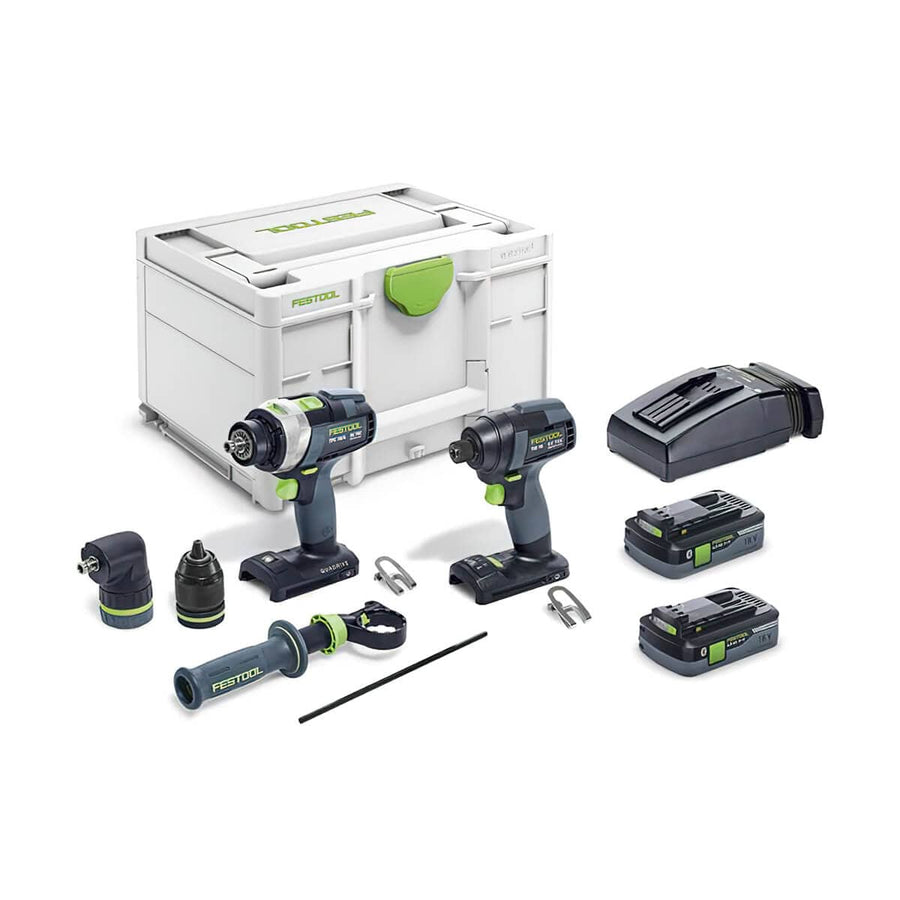 Festool 576996 Combo Kits Cordless Screwdriver and Drill Set TID 18 HPC I-Set TPC