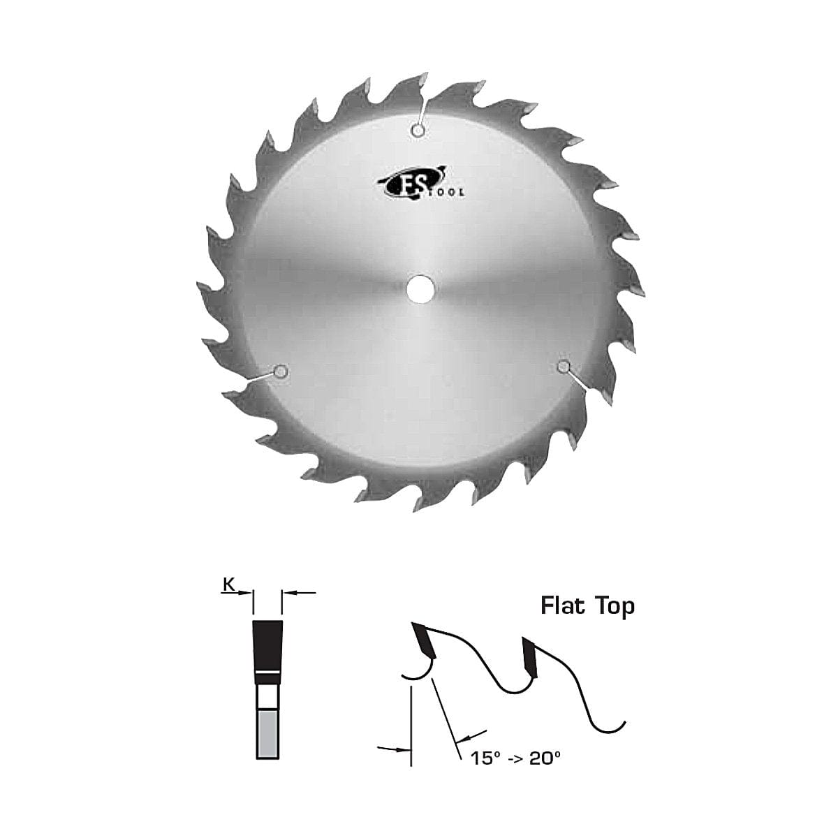 FS Tool L21250 Saw Blade Standard Rip Saw Blade 10" 24 Tooth 5/8" Bore