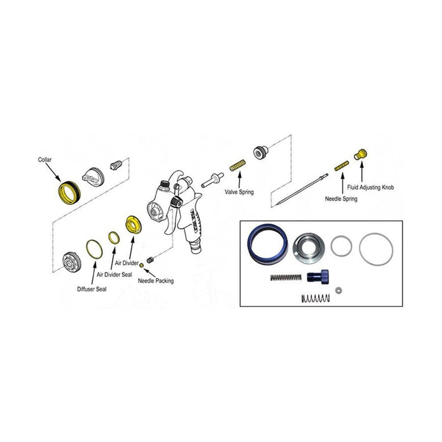 Fuji Spray 5262 HVLP Spray Gun Accessories Rebuild Kit for T70/T75 Spray Guns