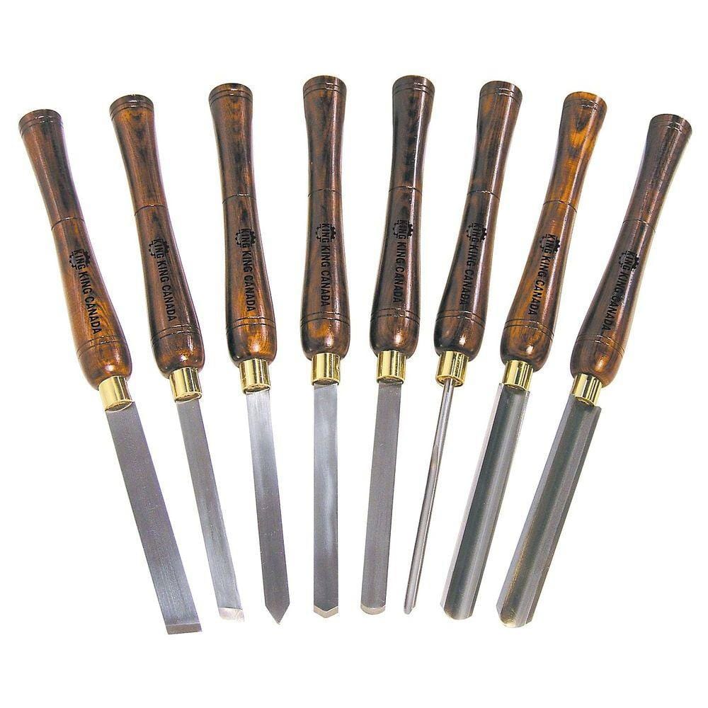 King Industrial KPRO-08 Lathe Accessory 8 Piece Wood Lathe Chisel Set