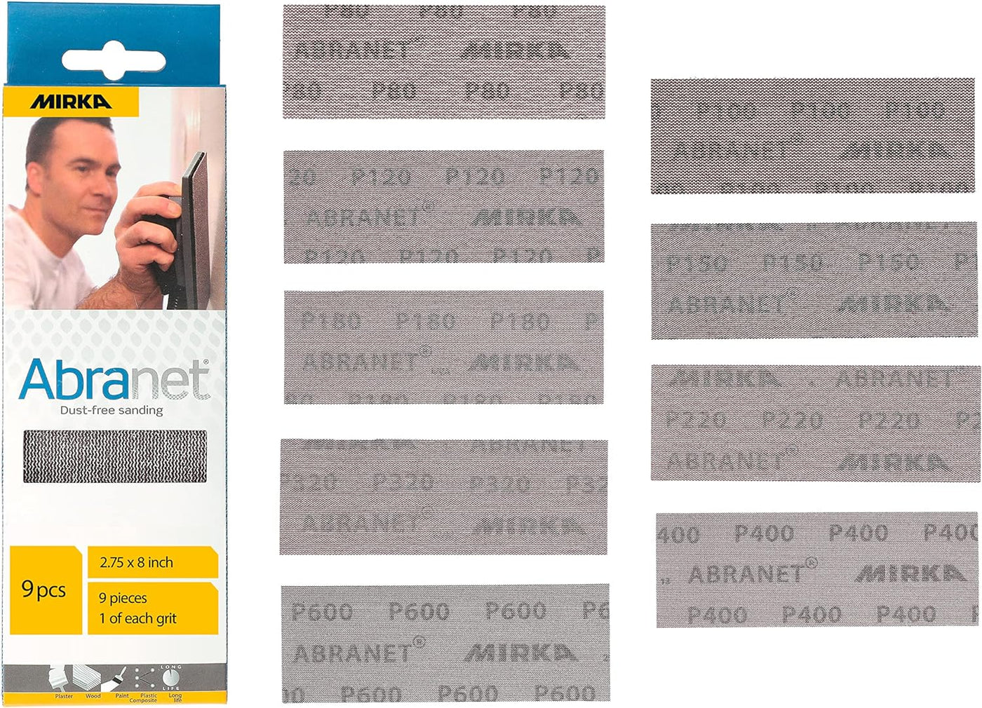Mirka 9A-150-APRP Sandpaper/Abrasive Mirka Abranet 2¾x7¾" Assortment Pack | 9A-150-APRP