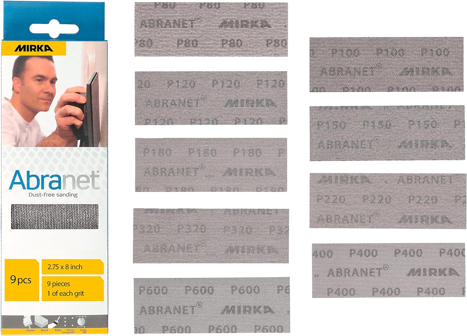 Mirka 9A-150-APRP Sandpaper/Abrasive Mirka Abranet 2¾x7¾" Assortment Pack | 9A-150-APRP