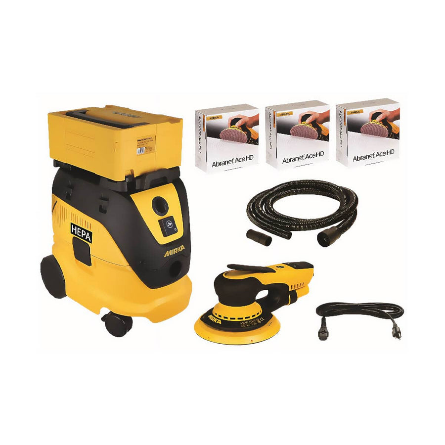 Mirka MCA-RIDEROSACE-6 Random Orbital Sander DEROS 6" Sander/Dust Extractor Package (5.0 mm Orbit)