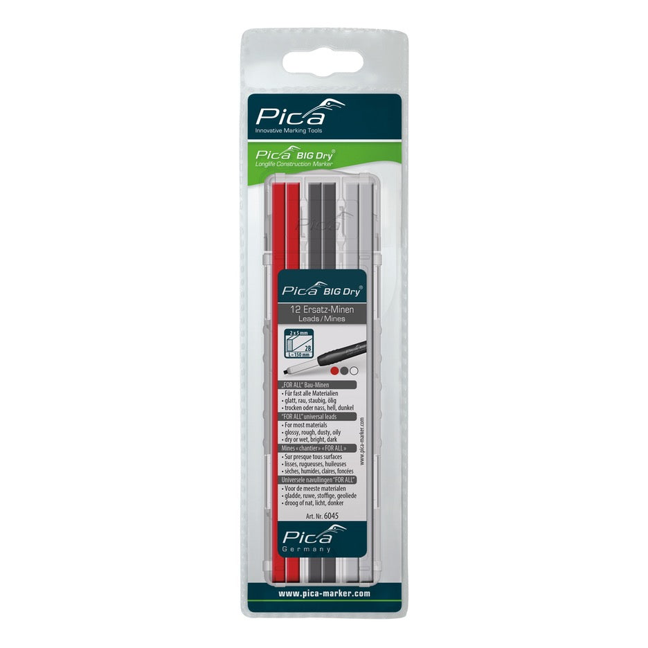Pica 6045 Marking Tools Red/White/Graphite Pica Refill Sets for Big-Dry