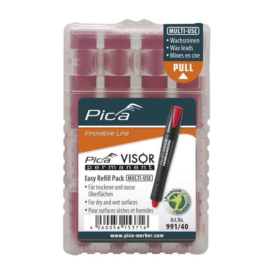Pica 991/40 Marking Tools Red Pica Refills for Visor Permanent Marker