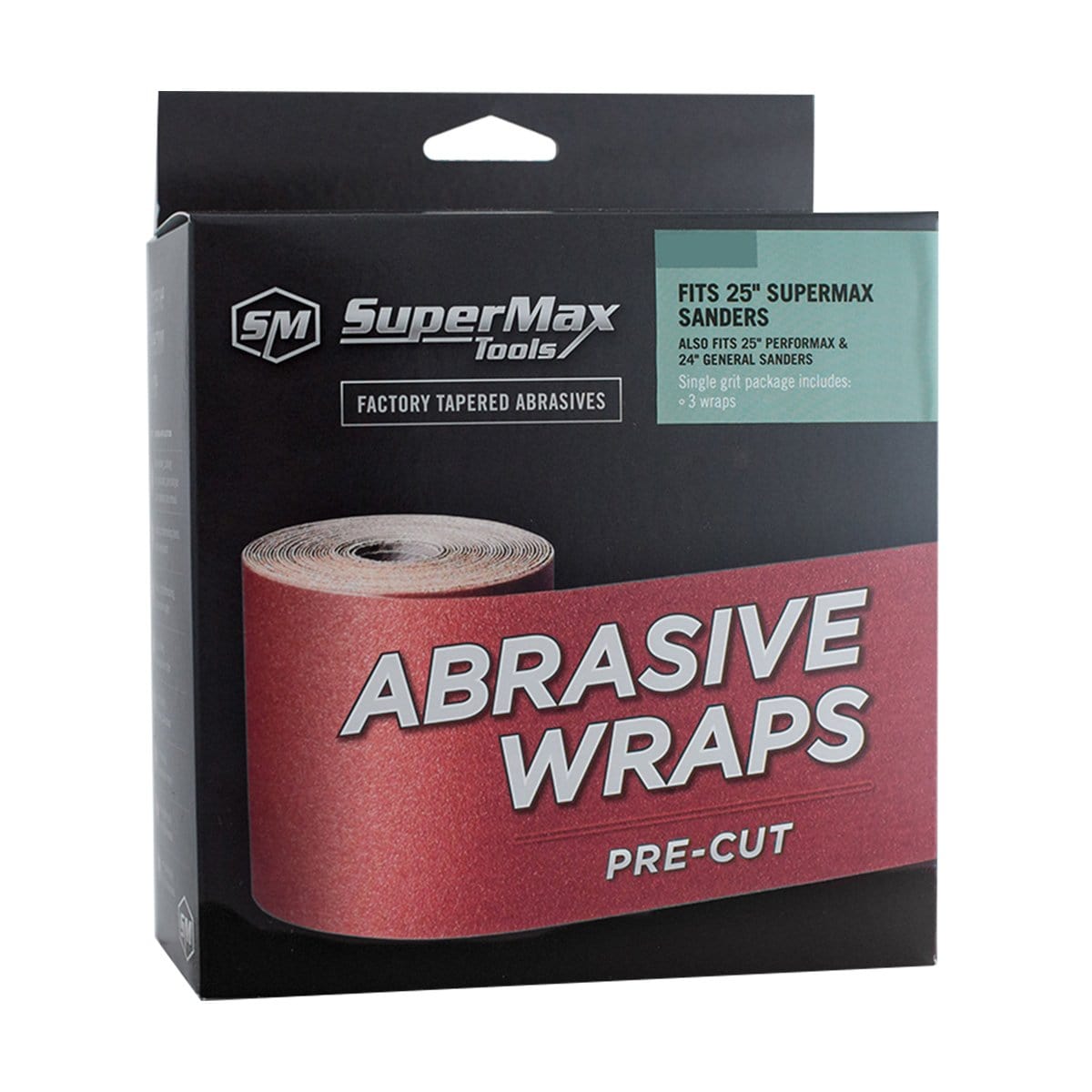 SuperMax Tools 60-5080 Abrasives Wraps 25” Drum Sander Abrasive 80 Grit