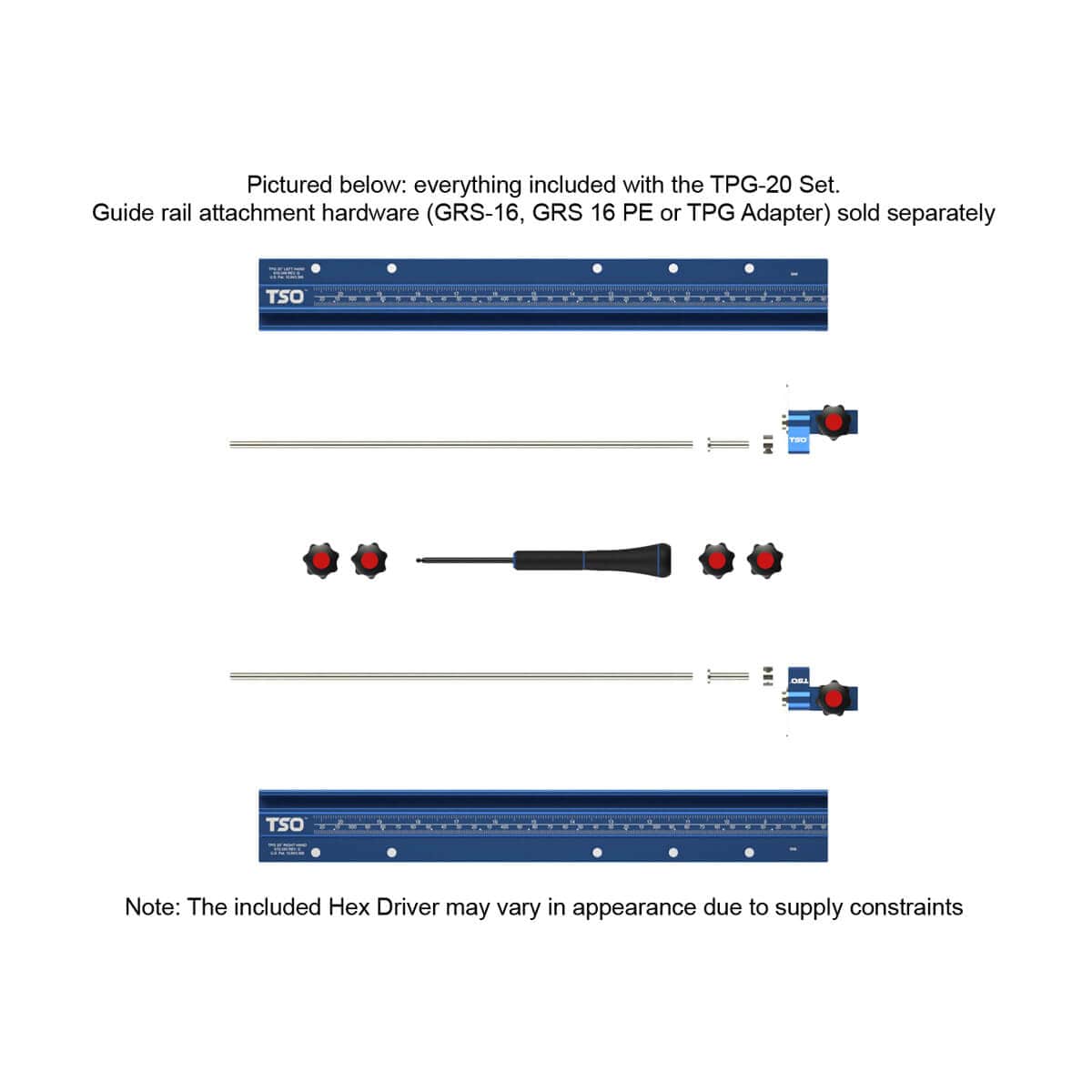 TSO Products 61-471 Guide Rail Accessory TPG Parallel Guide System TPG-20 Set