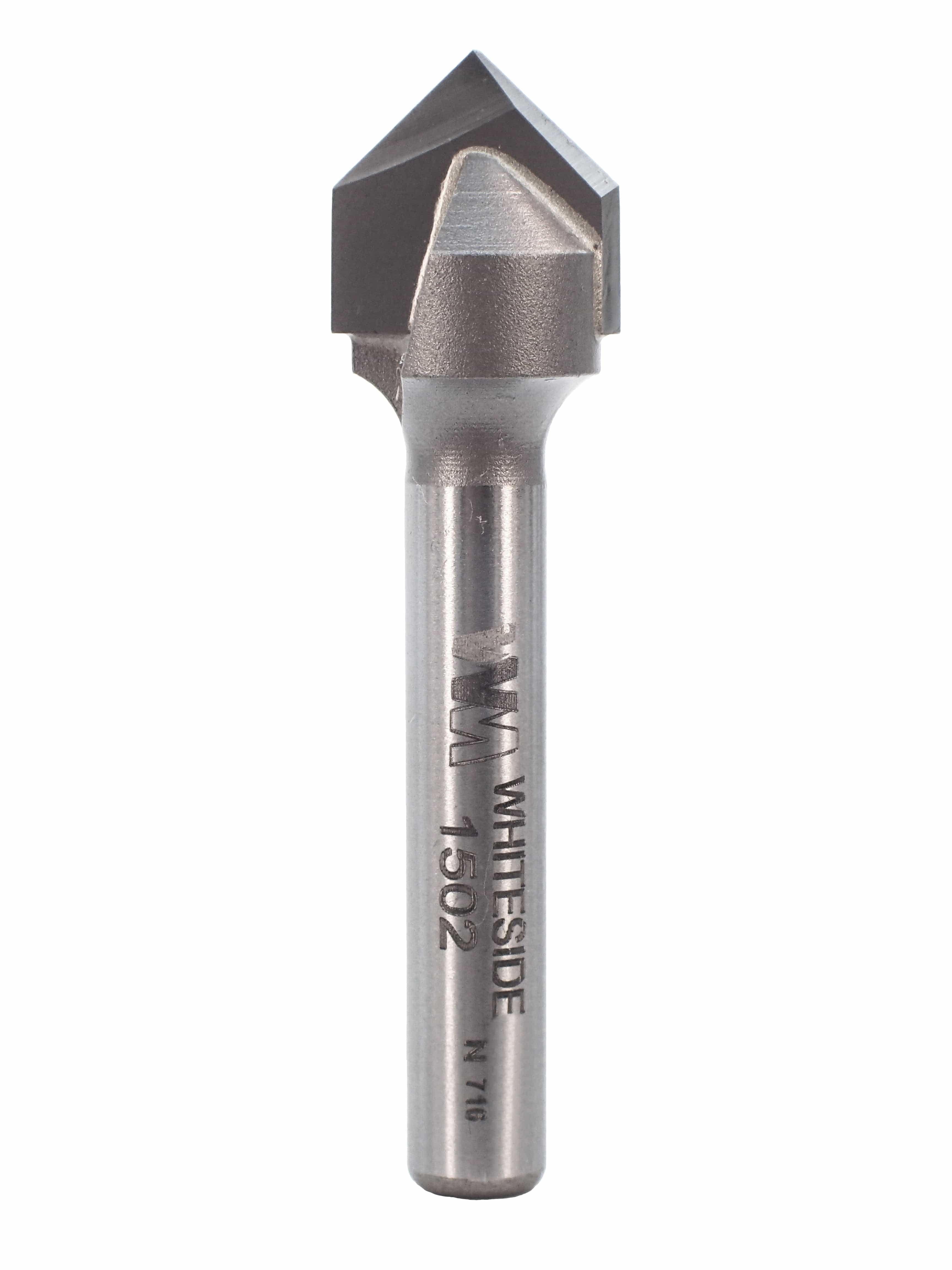 WHITESIDE 1502 Form Router Bits WHITESIDE 1502 - V-Groove Bit - 90 - 1/2CD 1/4PL 1/4SH 2FL