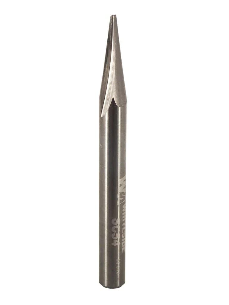 WHITESIDE SC54 Form Router Bits WHITESIDE SC54 - 15° Engraving Bit SC 1/4SH 1/16 Flat Point 2-1/2 OAL 1FL